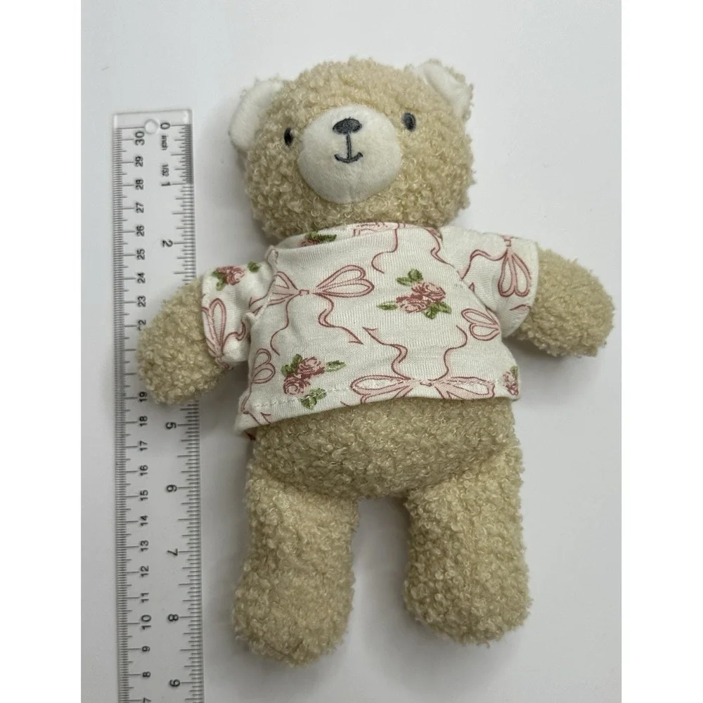 Cozy‎ Couture Baby Teddy Bear Plush Pink Ribbon Flower Shirt Stuffed Animal
